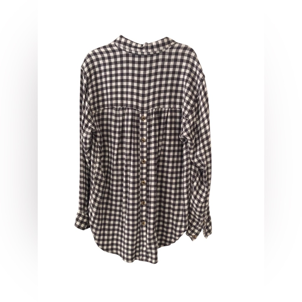 Anthropologie Brown and White Plaid Shirt - Picture 2 of 4